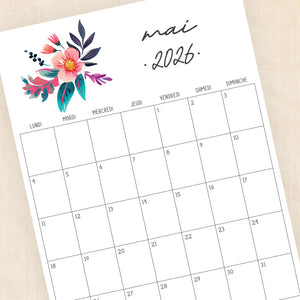 calendrier 2026 à imprimer