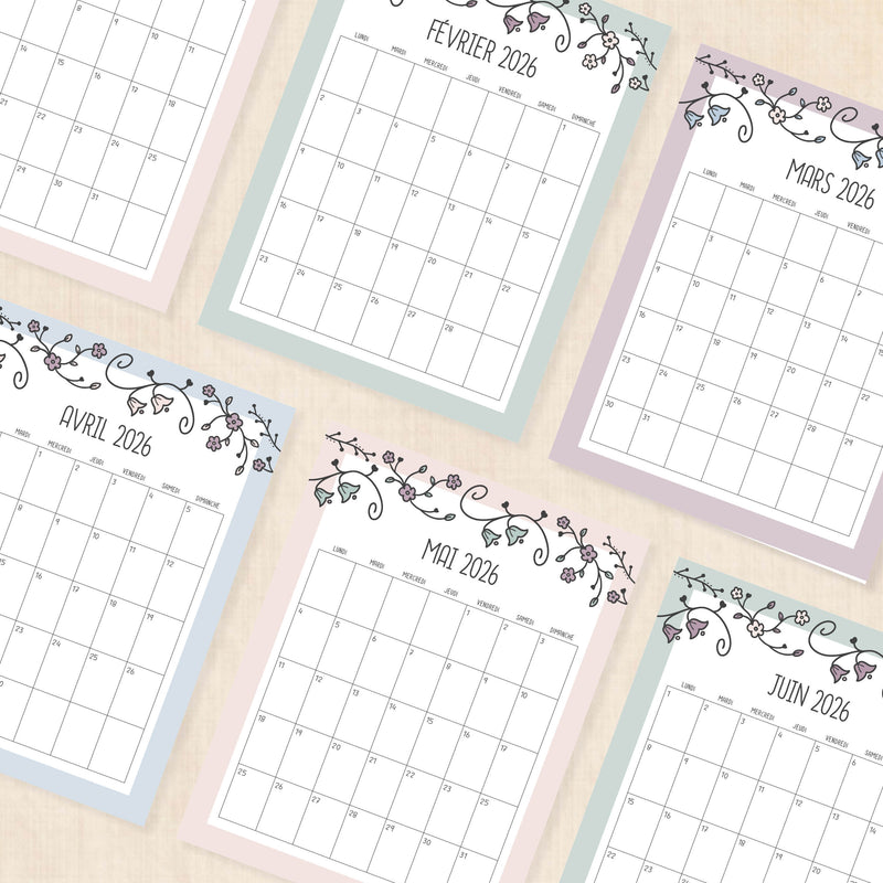 calendrier 2026 à imprimer
