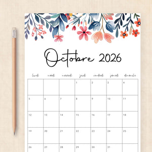 Calendrier 2026 à imprimer