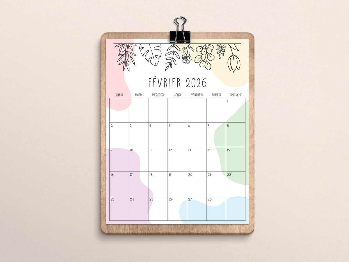 calendrier 2026 à imprimer