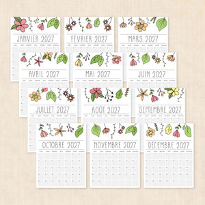 calendrier 2027 à imprimer