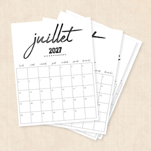 calendrier 2027 à imprimer
