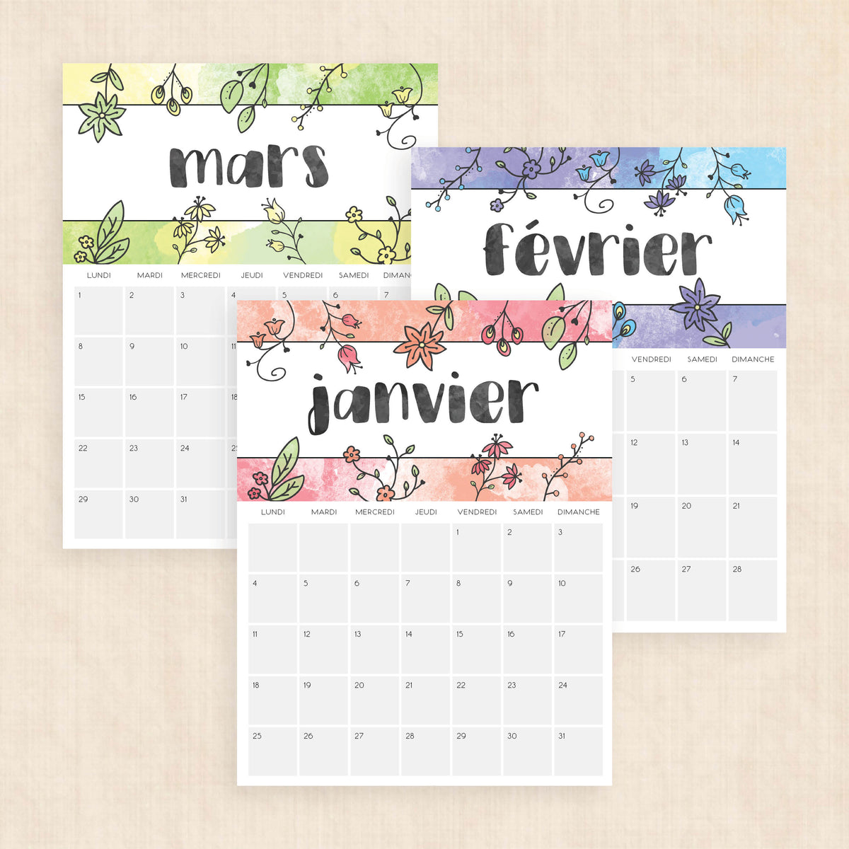 calendrier 2027 à imprimer