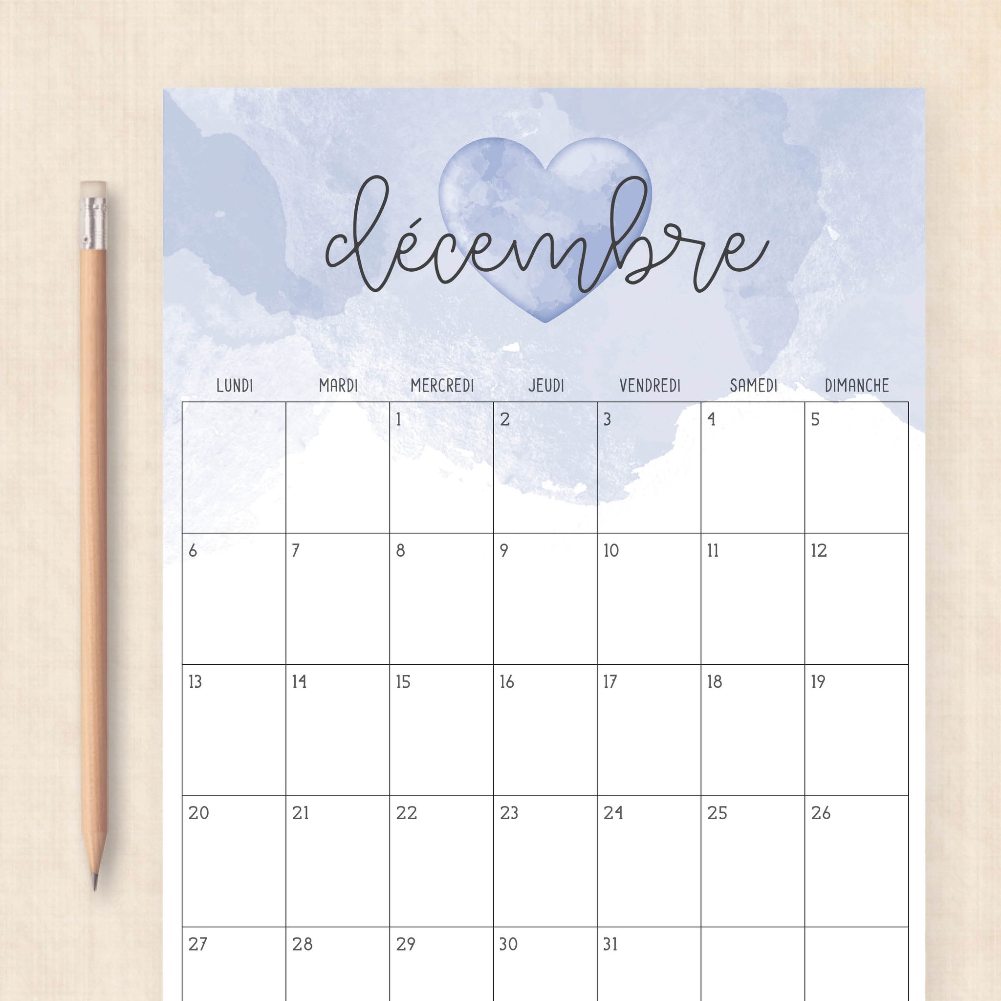 calendrier 2027 à imprimer