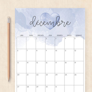 calendrier 2027 à imprimer