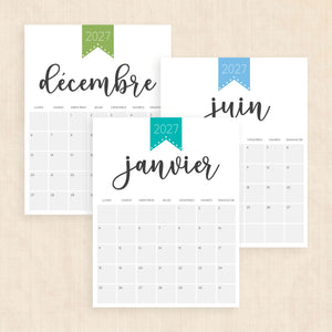 calendrier 2027 à imprimer