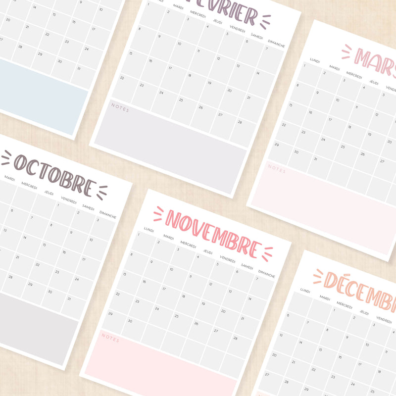 calendrier 2027 à imprimer