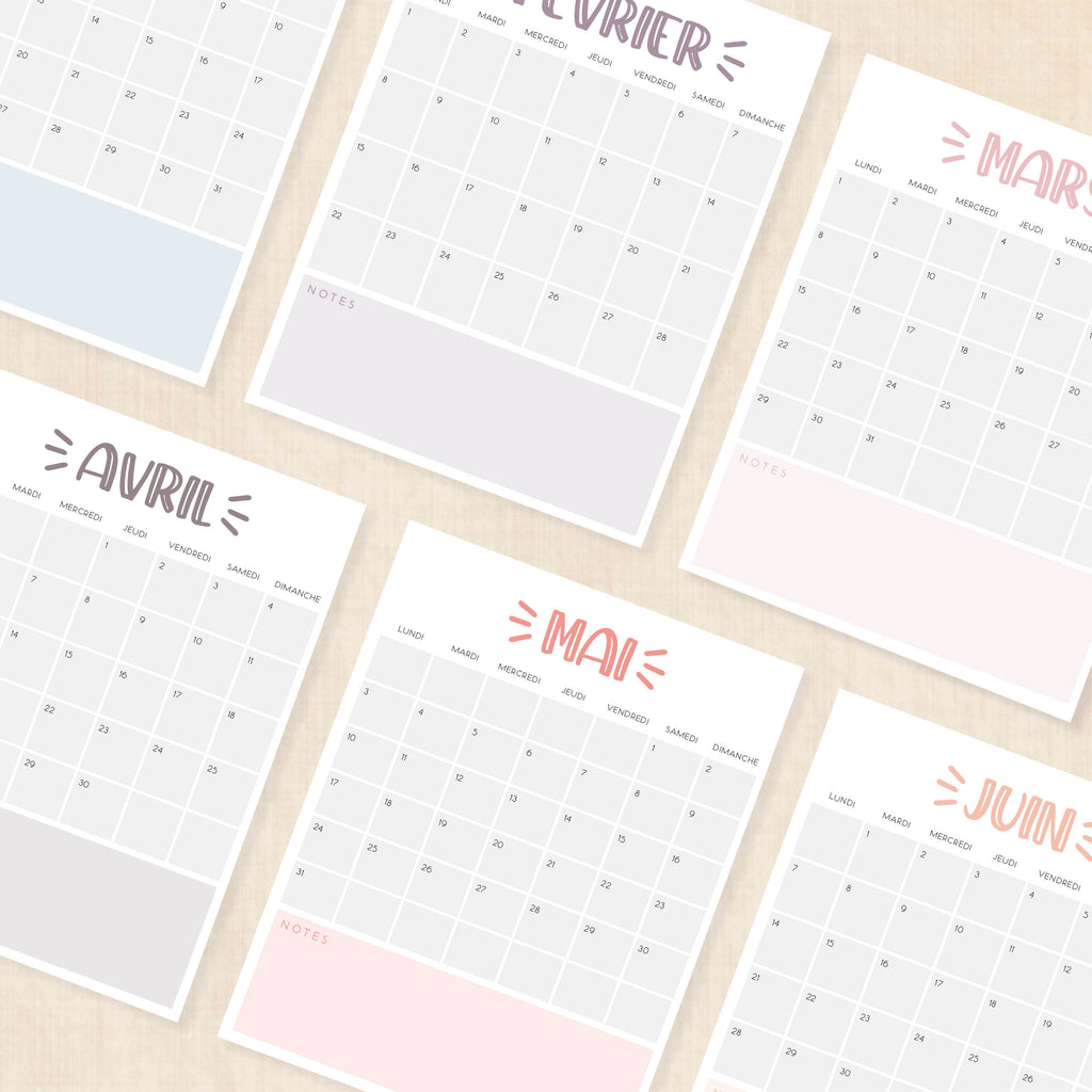 calendrier 2027 à imprimer