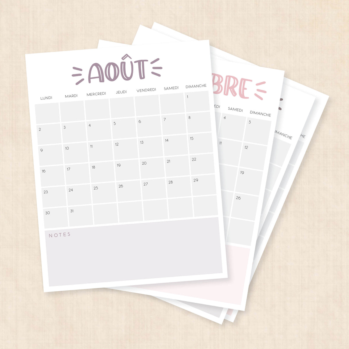 calendrier 2027 à imprimer