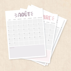 calendrier 2027 à imprimer