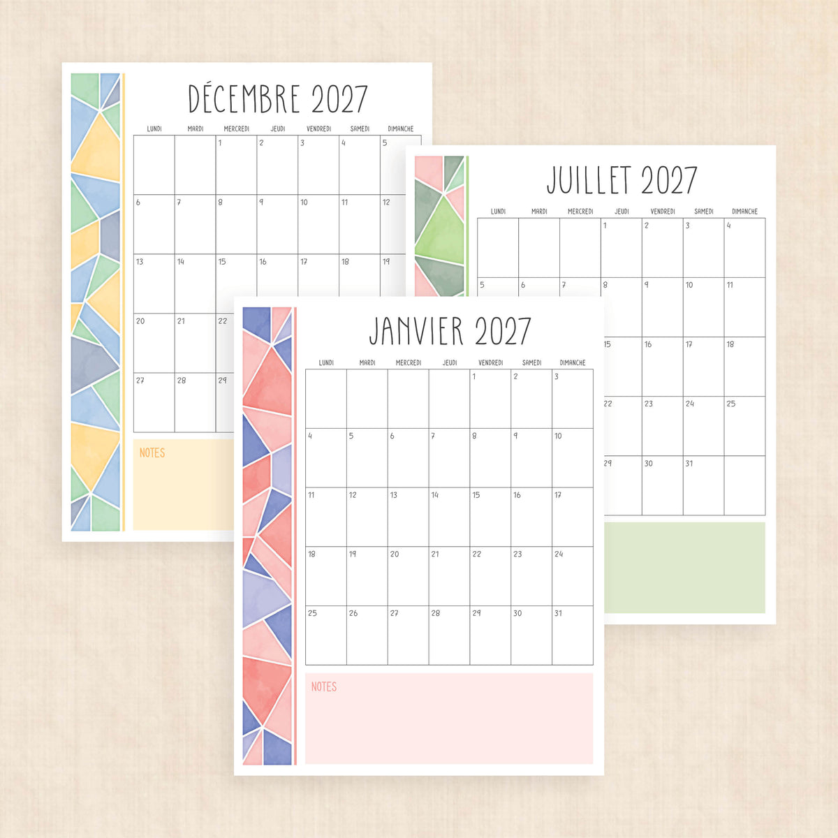 calendrier 2027 à imprimer