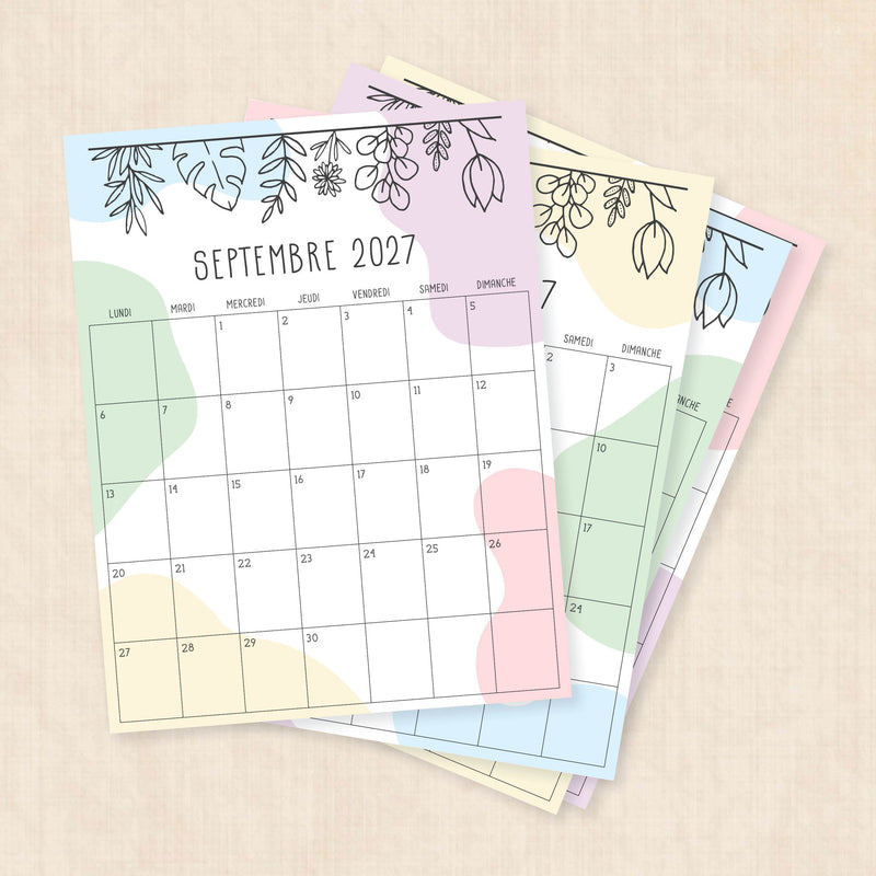 calendrier 2027 à imprimer