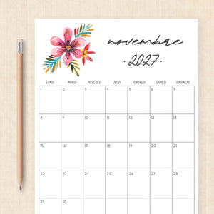 calendrier 2027 à imprimer