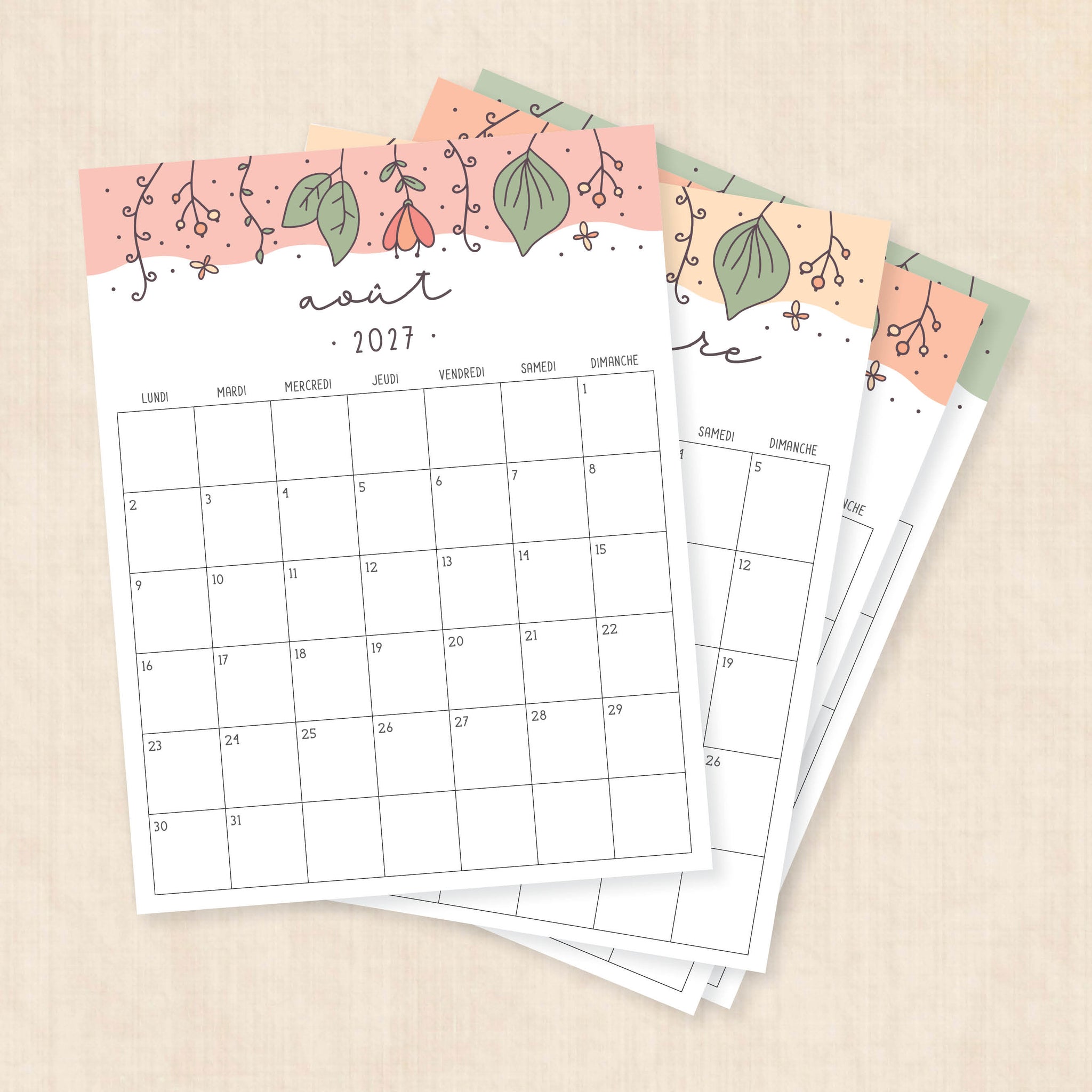 calendrier 2027 à imprimer