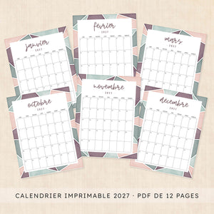calendrier 2027 à imprimer
