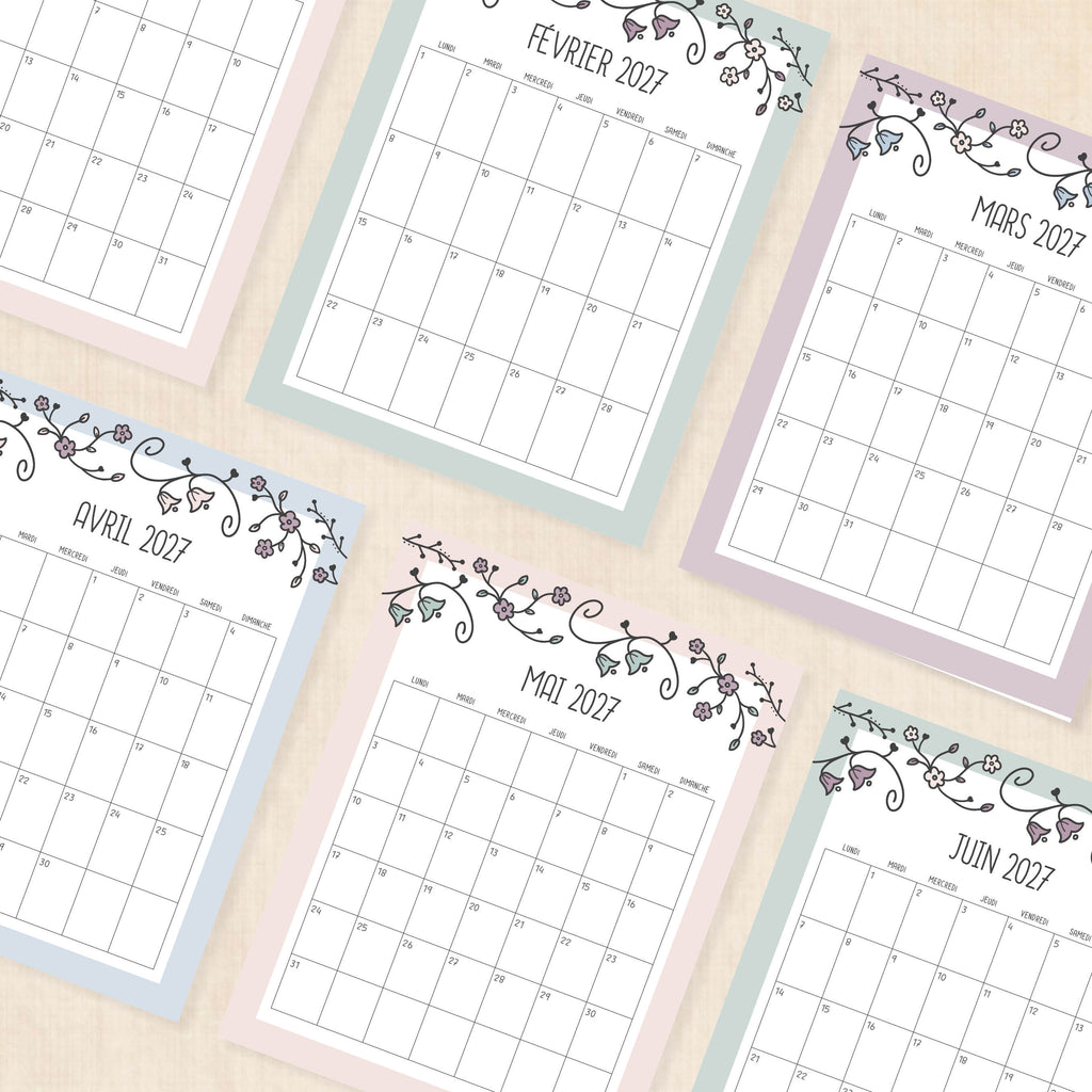 calendrier 2027 à imprimer