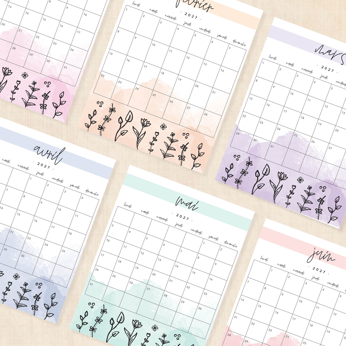 calendrier 2027 à imprimer