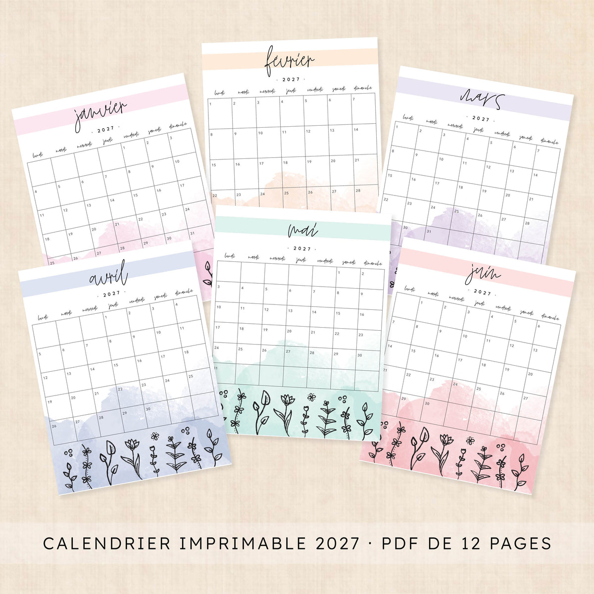 calendrier 2027 à imprimer