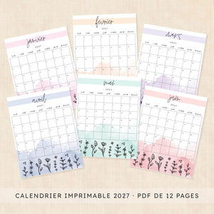 calendrier 2027 à imprimer