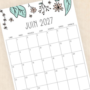 calendrier 2027 à imprimer
