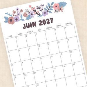 calendrier 2027 à imprimer