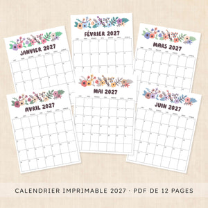 calendrier 2027 à imprimer