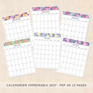 calendrier 2027 à imprimer