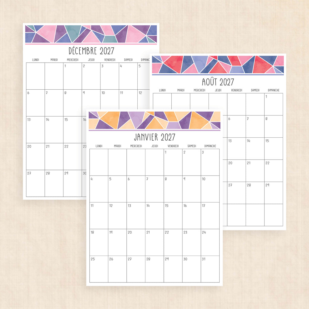 calendrier 2027 à imprimer