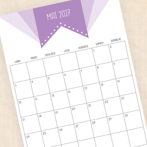 calendrier 2027 à imprimer