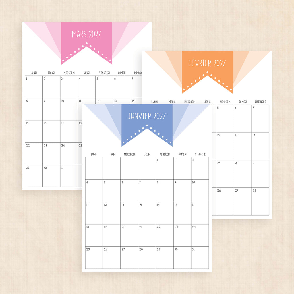 calendrier 2027 à imprimer