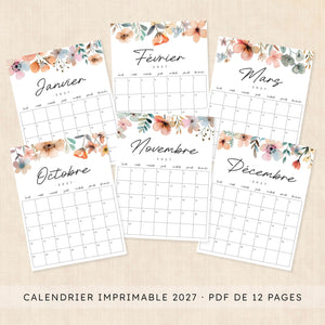 calendrier 2027 à imprimer