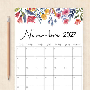 Calendrier 2027 à imprimer