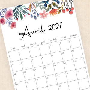 Calendrier 2027 à imprimer