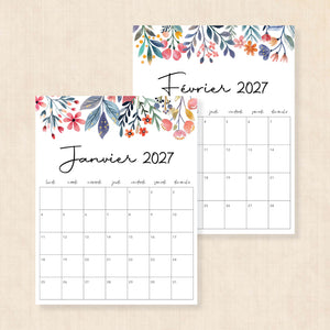 Calendrier 2027 à imprimer