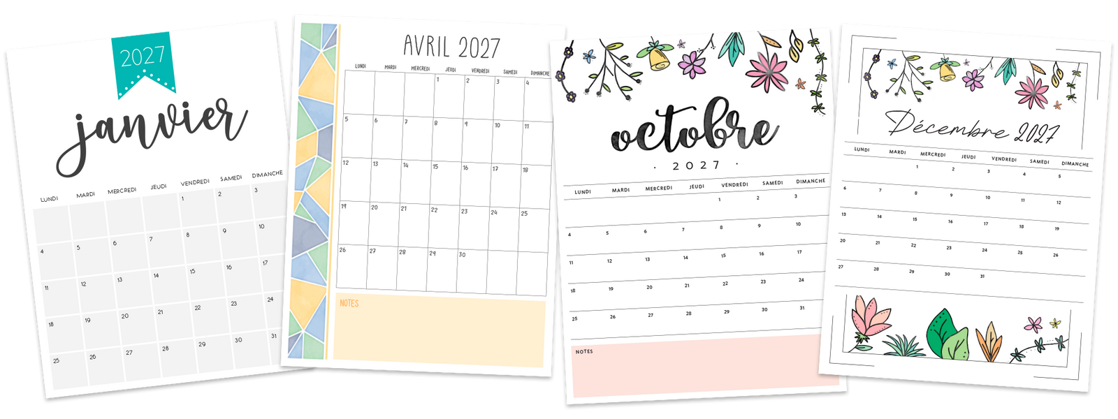 calendrier 2027 à imprimer