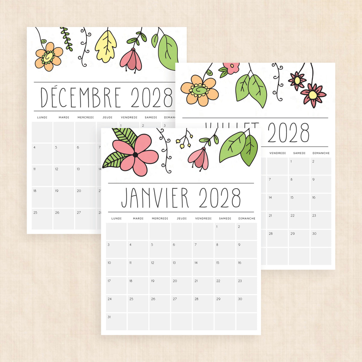 Calendrier 2028 Imprimer Opulent Orchids calendrier-2028-imprimer-opulent-orchids