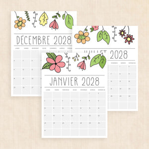 calendrier 2028 à imprimer