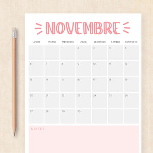 calendrier 2028 à imprimer