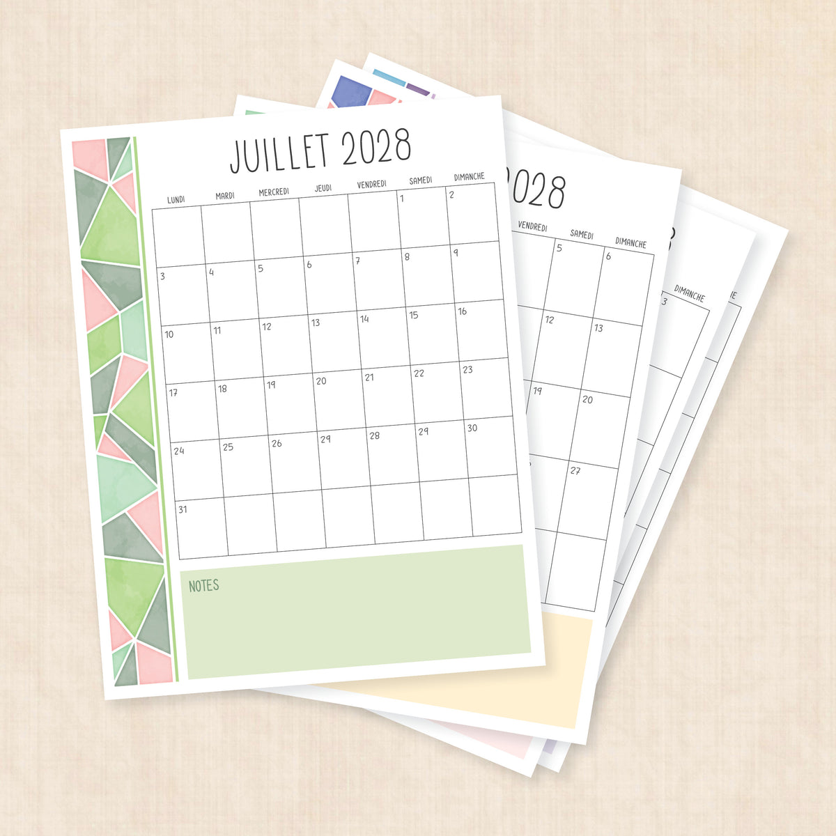 calendrier 2028 à imprimer