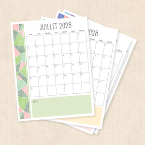 calendrier 2028 à imprimer
