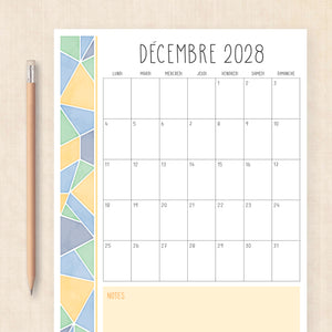 calendrier 2028 à imprimer