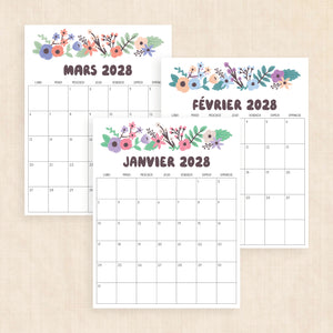 calendrier 2028 à imprimer
