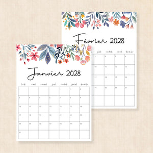 calendrier 2028 à imprimer