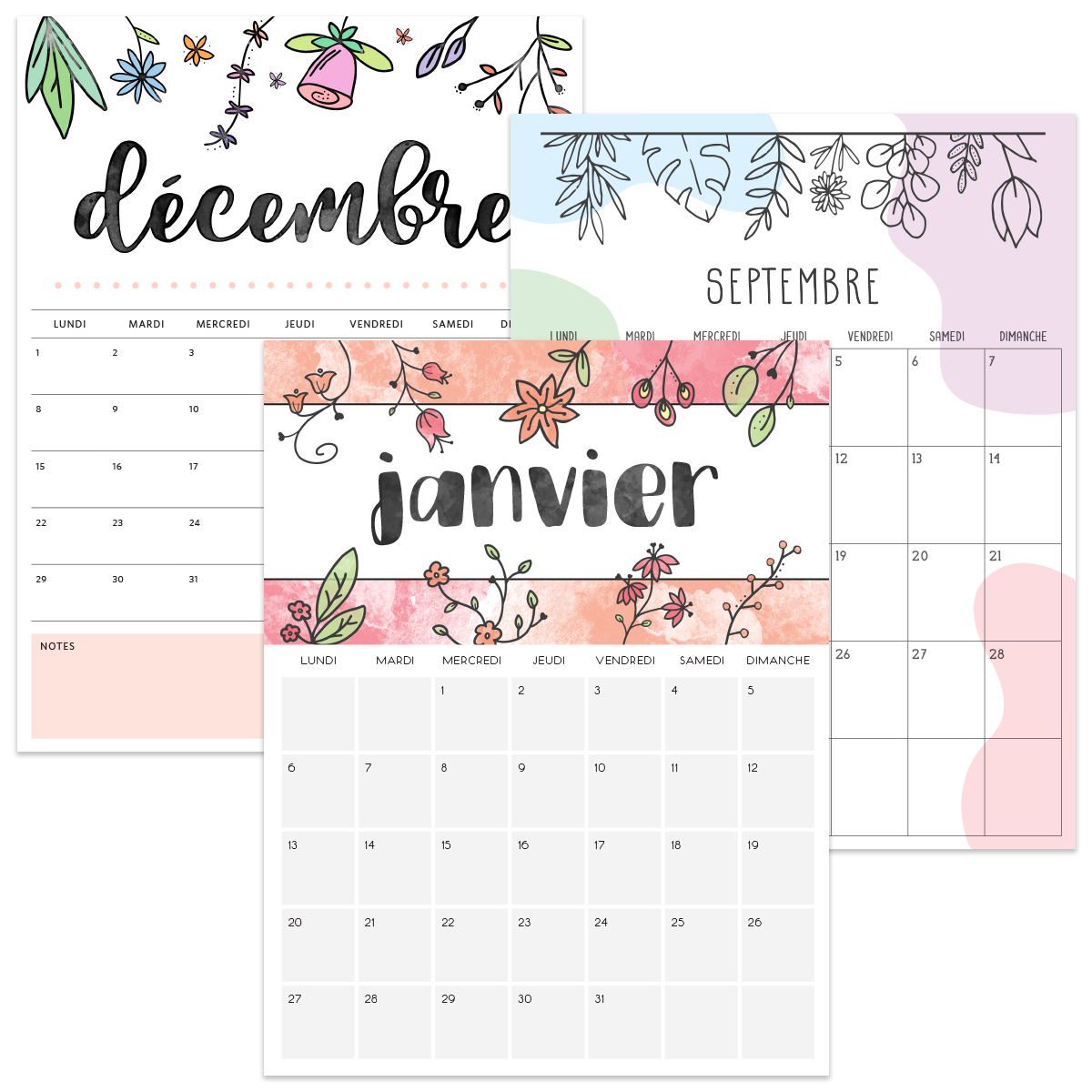 Calendrier 2026 à imprimer