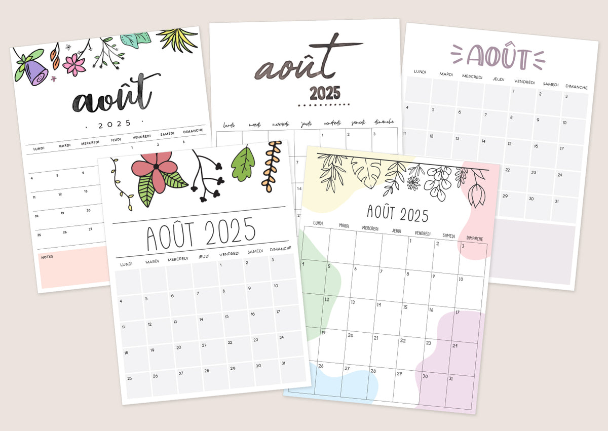 calendrier août 2025
