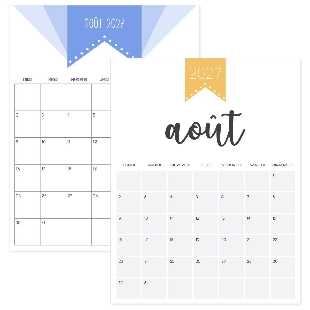 calendrier août 2027