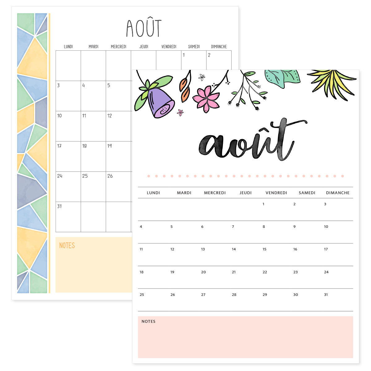 calendrier août