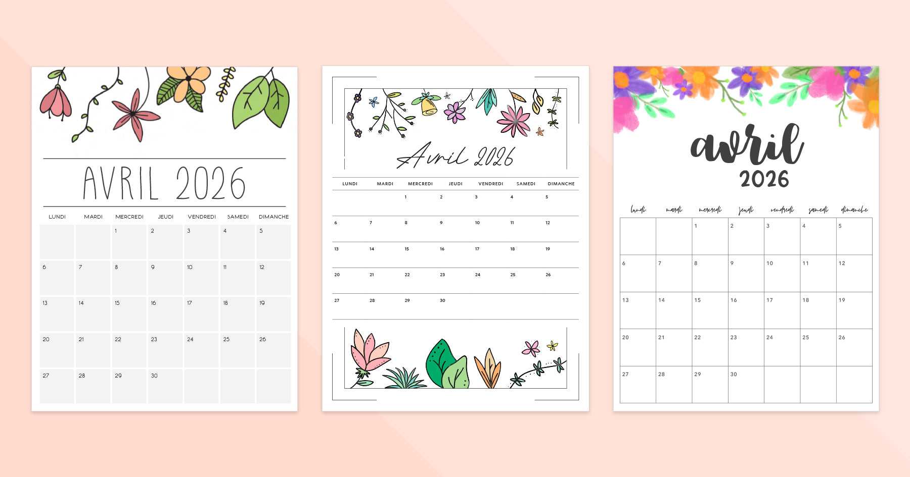 Calendrier Avril 2026 PDF Imprimer calendrier-avril-2026-pdf-imprimer