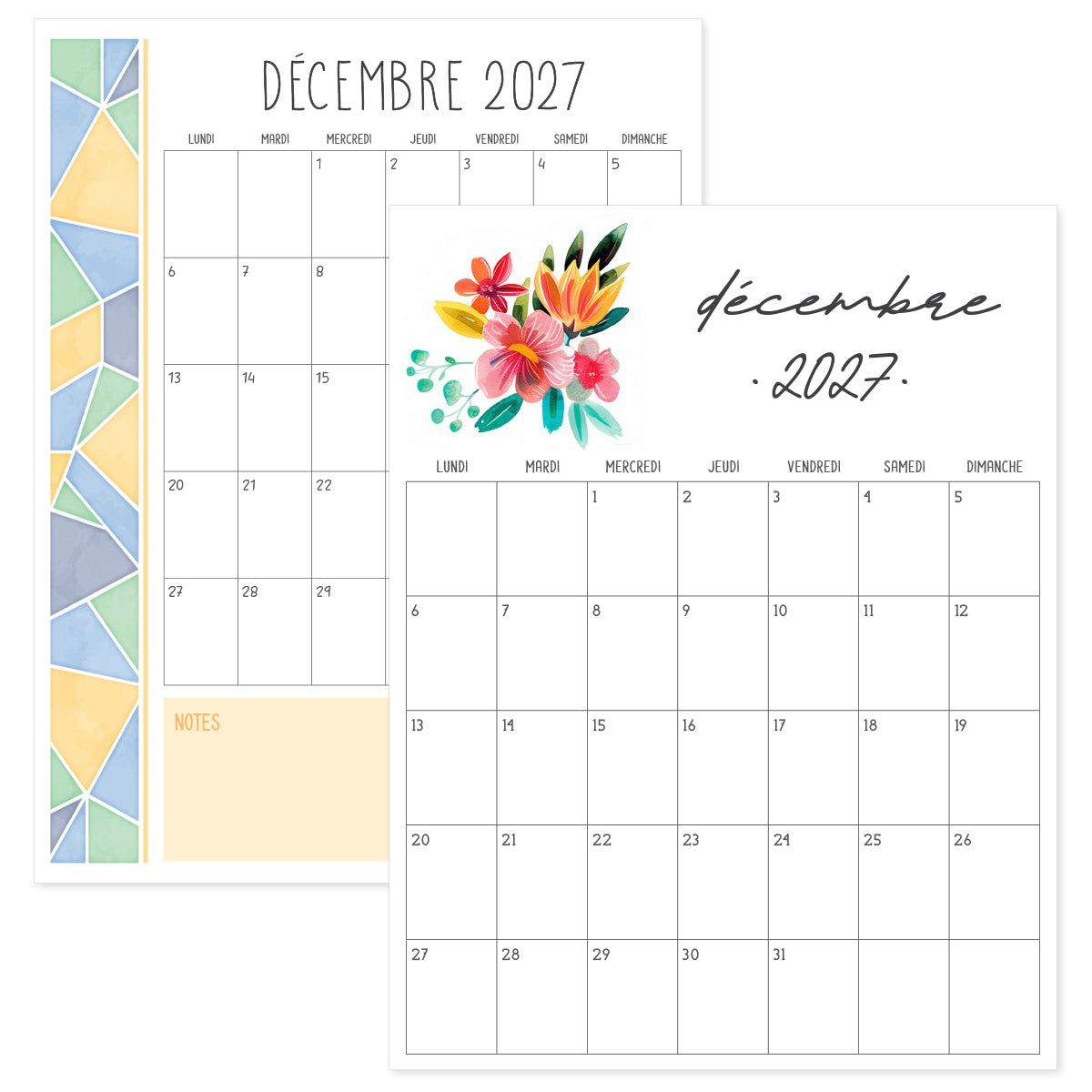 calendrier décembre 2027