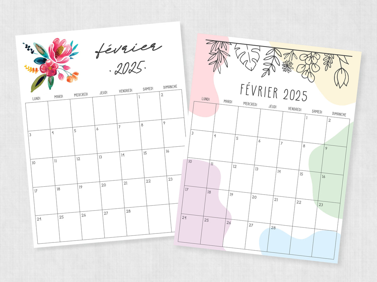 calendrier février 2025